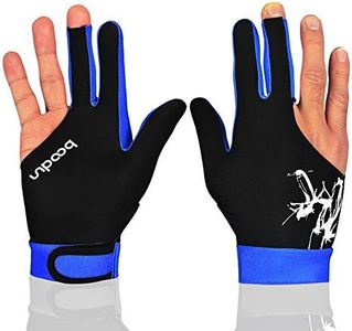 Anser M050912 Man Woman Elastic 3 Fingers Show Gloves for Billiard Shooters Carom Pool Snooker Cue Sport - Wear on The Right or Left Hand 1PCS (Blue, M)