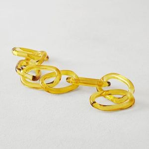 Z Gallerie Glass Chain Elegant Amber Decorative Accessories for Living Room, Bedroom & Bookshelves, Modern Home Decor Accent Piece