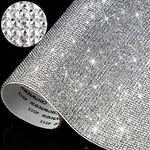 Jubilant 12000 Pieces Bling Rhinestone Sheet Stickers, DIY Craft, Self Adhesive Glitter Rhinestones Crystal Diamond Gem Stickers for Car/Phone/Clothing/Shoes, 9.4 x 7.9 Inch (Silver) (Silver)