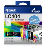 LC404 Ink Cartridges Replacement for Brother Ink cartridges LC404 LC 404 LC-404 for MFC-J1215W MFC-J1205W MFC-J1205W XL Printer(B/C/M/Y, 4 Packs)