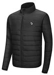 BALEAF Men's Puffer Jacket Packable Winter Coats Lightweight Water Resistant Quilted Warm Windproof Black M