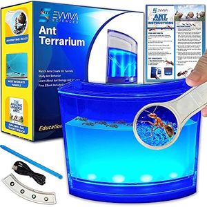 Ant Farm W/LED Light. Enjoy A Magnificent Ecosystem. Great for Kids & Adults. The Best Ant Habitat W/Enhanced Blue Gel. Evviva Educational & Learning Science Kits. Live Harvester Ants Not Included