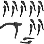 Kalevel 8 Pairs Anti Slip Glasses Ear Hook Grip Silicone Eyeglasses Temple Tips Sleeve Retainer Sunglasses Ear Cushion Holders (Black)