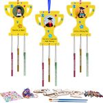 HONMOK 1st Day At School Gift, 9 Pack Trophy Shaped Wind Chimes Crafts for Kids, Nursery Pre School Art Craft for Girls Boys Age 4 5 6 7 8 9 10 Back to School Supplies Classroom DIY Project