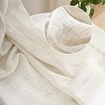 Faux Linen Sheer Curtains 45inch Na