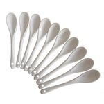 White Ceramic Coffee Spoon, 5 Inch Small Tea Spoons for Ice-cream Teaspoon Appetizers Desserts, Dinner Soup Spoons Kitchen (12 Pack)