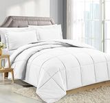 Clara Clark Luxury Down Alternative Comforter Set Hypoallergenic, Plush Siliconized Fiberfill, Box Stitched, Duvet Insert, King, White