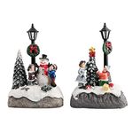 LYLA Christmas Scene Houses Figurines Lighted for Christmas Decor Christmas Tree Christmas Decorations Items for Home | Christmas Gifts | Christmas Decoration Items | Christmas Lights