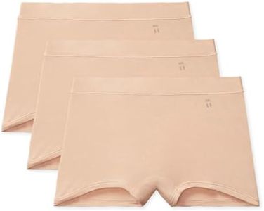 Tommy John Women's Underwear, Boyshort Lace Panties, Smooth Second Skin Fabric Underwear, Sporty Boxer Briefs for Women, Full Coverage, Seamless Panties, Maple Sugar, Medium, 3 Pack