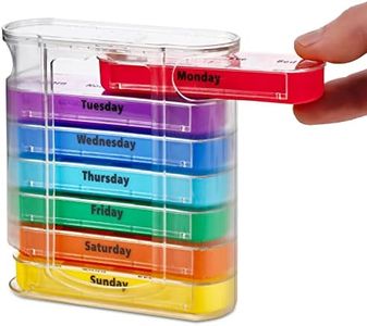 MEDca Weekly Pill Organizer, Four Times-a-Day, 1 Dispenser with Stackable AM/PM Compartments