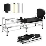 ALLVIATE Pilates Reformer, 91" Foldable Reformer Pilates Machine with High & Low Mode, 3 in 1 Pilates Equipment for Home Use with Springs and Cords (Black & White)