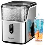 EUHOMY Nugget Ice Makers Countertop, Pebble Ice Maker Machine with 35lbs/24H Soft Ice, Self-Cleaning Sonic Ice Maker with Ice Scoop&Basket for Home/Kitchen/Office(Stainless Steels)