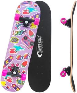 Nattork Skateboards 31 Inch Cute Complete Skateboard Wood 9 Layer Canadian Maple Trick Skate Boards for Boys Girls Youth Teens Beginner