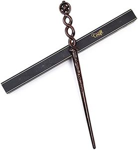 Handicraftviet Hand Carved Wood Magic Wand/Witch Wand Real Wood/Wizard Wands 15' for Halloween, Christmas and Birthday Party/Wooden Wand Star (S5)