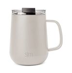 Simple Modern Travel Coffee Mug with Handle | Insulated Stainless Steel Coffee Tumbler Tea Cup | Gifts for Women & Men | Voyager Collection | 12oz | Almond Birch