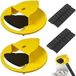 Auto Rolling Reset Mouse Trap, Safe Rolling Bucket Lid Rat Trap, Humane Rolling Reset Rat Trap Safe for Children and Pets, Live Catch and Release Bucket Mouse Trap for Home (Yellow, 2)
