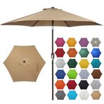 Blissun 7.5 ft Patio Umbrella, Yard Umbrella Push Button Tilt Crank (Tan)