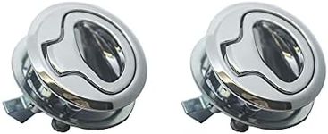 JVJ 2Pcs Flush Ring Pull Handle Hatch Locker Latch Knobs Round Lock Door Drawer Cup Steel Stainless Ring Finger Pull Spindle Bar for RV Marine Boat Drawer Cupboard Cabinet