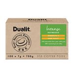 Dualit Intense ESE Coffee Pods |100 Pack | 100 x 1 | 100 Servings of Premium Ground Caffeinated Coffee in Easy Serving Espresso Paper Pods | Intense Dark Roast | 15146