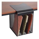 Safco Onyx Hanging Desktop Organizer with 3 Vertical Trays, Under-Desk Storage