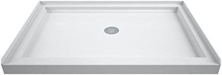 DreamLine SlimLine 32 in. D x 42 in. W x 2 3/4 in. H Center Drain Single Threshold Shower Base in White, DLT-1132420