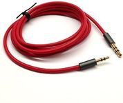 Red 6ft Gold Plated Design 3.5mm Male to 2.5mm Male Car Auxiliary Audio Cable Cord Headphone Connect Cable for Apple, Android Smartphone, Tablet and MP3 Player