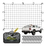 Cakubor Cargo Net for Pickup Truck Bed SUV, 4'x6' Stretches to 10'x15' Roof Rack Net, Small 4”x4” Mesh Heavy Duty Bungee Cargo Net, Compatible with Dodge Ram, Chevy Ford, Toyota