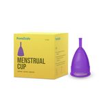 FemiSafe Large Purple Menstrual Cup For Women|Reusable Menstrual Cup Made With Medical Grade Silicone|Bpa Free For Ideal Period Cup For Heavy Flow & Post-Childbirth, 1 Count