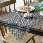 Valea Home Table Runners 12 x 72 Inch Glitter Clover Table Runner for Kitchen Bridal Shower Decorations，Silver Grey