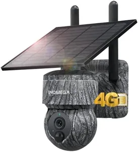 INQMEGA Solar Security Camera Outdoor, 360° PTZ WiFi Wireless Security Camera with 2K 3MP Night Vision, PIR Motion Detection and Siren,IP66 Waterproof,Two-Way Audio,SD/Cloud, IP65 Waterproof