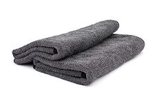 The Rag Company - Double Twistress - Professional Korean 70/30 Blend, Twist Loop Microfiber Drying Towels, Lint-Free, Streak-Free, Multipurpose Use, 850gsm, 20in x 24in, Grey (2-Pack)