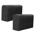 SEWACC 2 Pcs Couch Arm Covers Polyester Anti- Slip Armchair Cover Armrest Cover for Chairs Sofa Stretch Armrest Covers Furniture Protector Washable Armchair Slipcovers (Black)