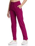 Van Heusen Women Relaxed Fit Lounge Pants - Cotton Elastane - Smart Tech+, Easy Stain Release, Moisture Wicking, Ultra Soft_55303_Burgundy_S