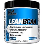 Evlution Nutrition LeanBCAA, BCAA’s, CLA and L-Carnitine, Stimulant-Free, Sugar and Gluten Free, 30 Servings (Blue Raz)