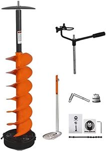 Nordic Legend Hardware Lite E-Drill Combo, Cordless Nylon Ice Drill Auger 8" Dia. W/ICE Scoop Chipper/Universal Drill Adapter/Ice Fishing Rod Rack and 1 Set REPLACMENT Blades