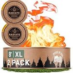 Radiate 2 Pack XL 8" Portable Campfire As Seen On Shark Tank - Up to 5 Hours of Burn Time - Reusable Travel Fire Pit for Camping, Patios and Beach Days - Great Alternative to a Real Fire - Made in USA