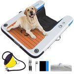 Inflatable Dog Dock，Inflatable Dog Raft ，Water Sports Floating Platform Swimming Pool, Boat Dock ramp Ladder | Dog On Water Ladder Steps | Swimming Pets weigh no More Than 220 pounds (Black)