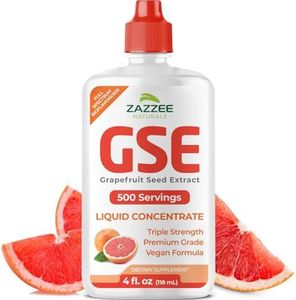 Zazzee GSE, 3X Triple Strength, 4 Ounces, 500 Servings, 300 mg per Serving, Premium Liquid Grapefruit Seed Extract Concentrate with Bioflavonoids, Vegan, Gluten Free, All-Natural, Made in The USA