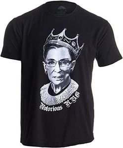 Ann Arbor T-shirt Co. Men's Notorious R.B.G. Funny Progressive, Liberal Ruther Bader Ginsburg T-Shirt X-Small Black