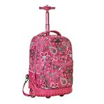 Rockland Single Handle Rolling Backpack, Bandana, 19-inch, Single Handle Rolling Backpack