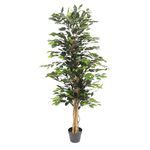 Blooming Artificial - Ficus Tree Artificial Plant, Large Fake Plant in Pot for House and Indoors, Year Round Decorative Realistic Faux Foliage (Green) (150cm/ 5ft)