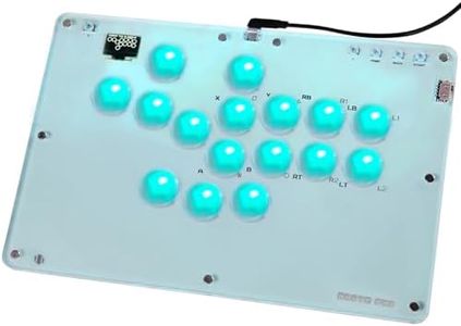 Sehawei Haute42 Arcade Stick T16-Crystal All-Button Arcade Controller 16Keys Compatible with PC/Ps3/Ps4/Switch/Steam,Fight Stick for Fighting Games with Custom RGB & Turbo Functions & Hot Swap