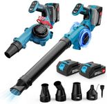Leaf Blower Cordless with 2X3000mAh Battery and Charger, Electric Garden Blowers with Turbo Boost, 210 km/h & 3 Speed Levels Battery Blower with 4 Blow Tubes for Garden, Lawn Care, Snow Removal