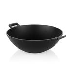 ROCA Cast Iron Naturally Non-Stick Kadhai, 24 cm (Small), 2 ltrs, Heavy Base Kadai, Includes Handle Sleeves, 100% Natural, Pre-Seasoned, Induction Compatible, 2 Kgs, with 100-yr Warranty