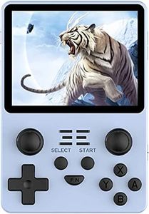 Powkiddy RGB20S Handheld Arcade Game Console 3.5 Inch Retro Video Game Console with 16G + 128G Card & 25000 Games, Open Source Game Player, Gift for Children (Blue, 128G)