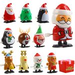 DIYASY 12 Pack Christmas Wind Up Toys, Novelty Toys Spring Clockwork Christmas Toys for Kids Christmas Stocking Fillers