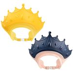 Doryum 2 PCS Baby Shower Cap,Adjustable Shower Cap Kids,Baby Crown Bath Head Cap Visor,Baby Shampoo Shower Protection Cap Waterproof Bathing Hat for Toddler, Baby, Kids