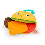 Bright Starts Say Cheeseburger On The Go Teether Activity and Stroller Toy, BPA Free, Unisex, 3 Months+