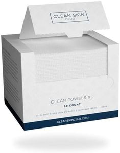 Clean Skin Club - Clean Towels XL | World's 1ST Biodegradable Face Towel | Disposable Makeup Removing Wipes | Dermatology Tested & Approved | Vegan & Cruelty Free | Super Soft for Sensitive Skin | 50CT (50 Count (Pack of 1))