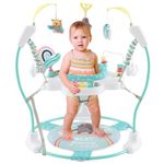 Maxmass Baby Activity Jumperoo, Height Adjustable Toddler Bouncer with 9 Interactive Toys, 360° Rotating Seat, Music, Lights&Sounds, Infant Play Center for 6 Months+ (87x87x94cm, Animal Theme)